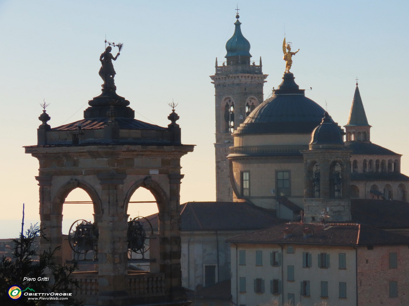 29 Campanili da sx  San Pancrazio, Santa Maria Maggiore, Duomo.JPG